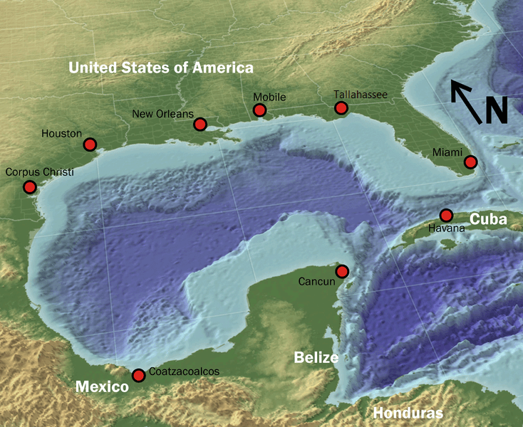 3D map of the Gulf of Mexico