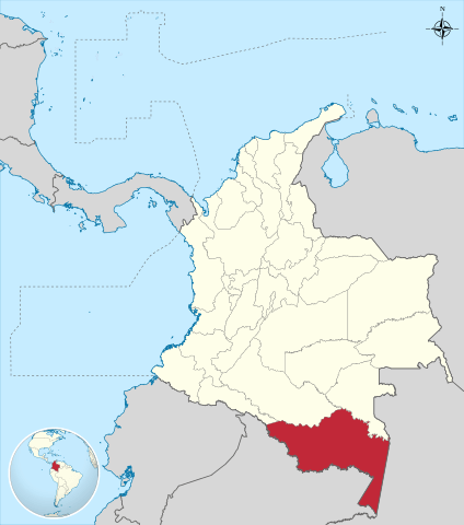 Amazonas department location map in Colombia