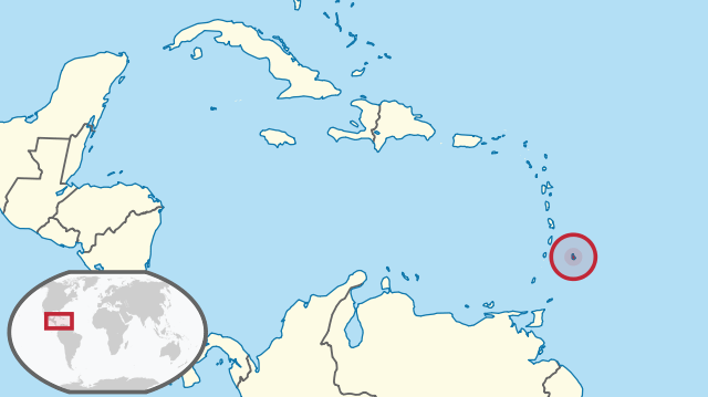 Map depicting the location of Barbados within the Caribbean region.