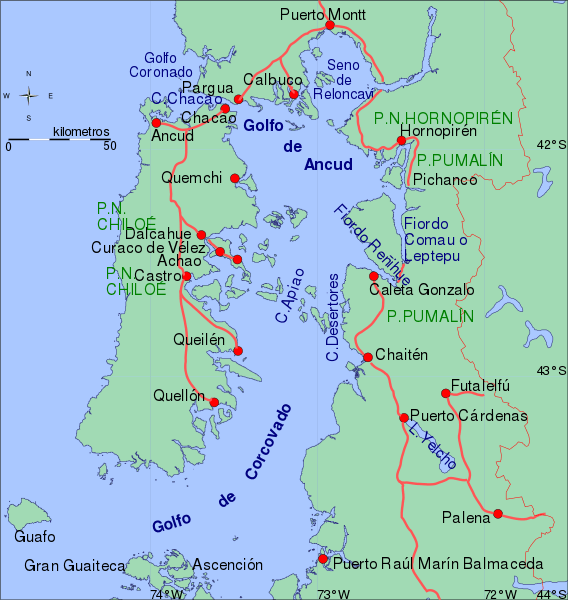 Map of Region de la Isla de Chiloé, Chile