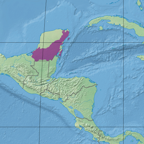 Map illustrating the extent of the Yucatán moist forests