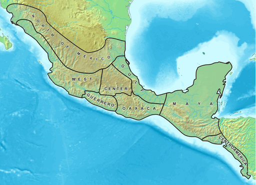Map of Mesoamerica and its cultural areas