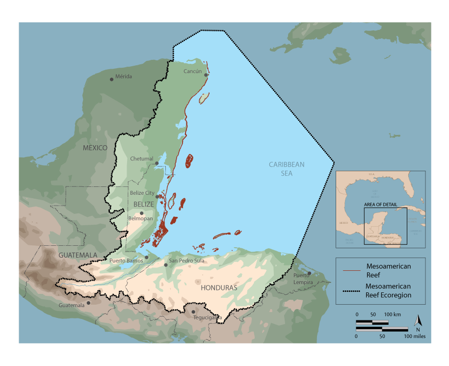 Map of the Mesoamerican Reef System