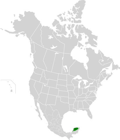 Map showing the approximate location of the Yucatán dry forests