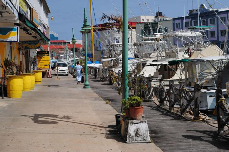 Bridgetown, Barbados shops and marina
