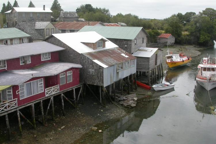 Chiloe houses and boats