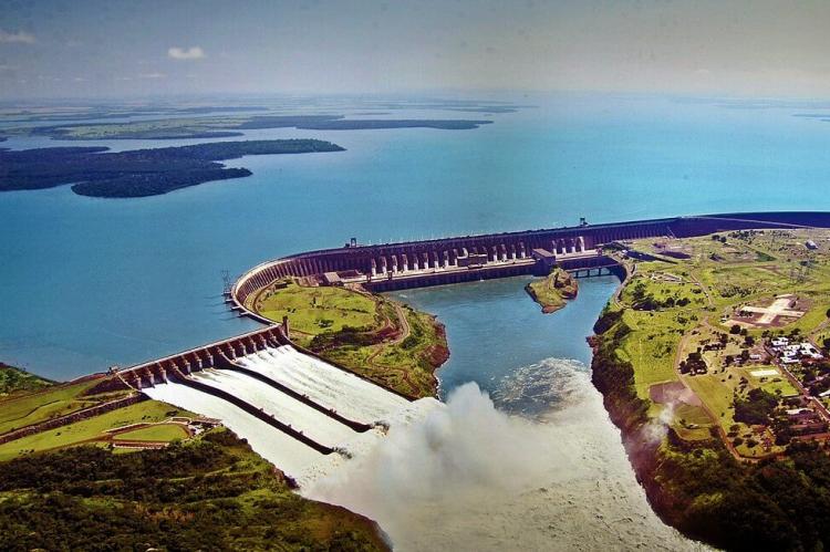 Itaipu Dam and Reservoir, Paraguay and Brazil