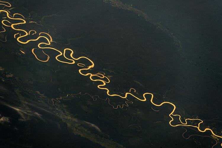 The Juruá River in Brazil as seen from space