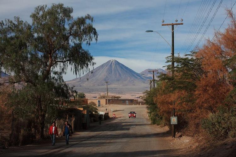 Licancabur volcano from the town of San Pedro de Atacama, Chile