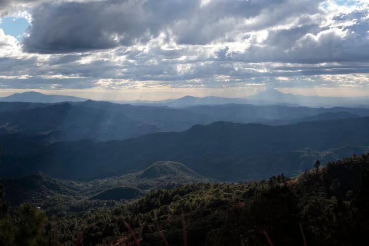 Panoramic view of the mountains of southern El Salvador