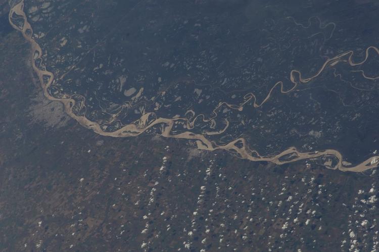 Part of the delta and flood plain of the Paraná River in Argentina via NASA