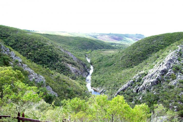 View of the upper part of the Quebrada de los Cuervos (Uruguay)