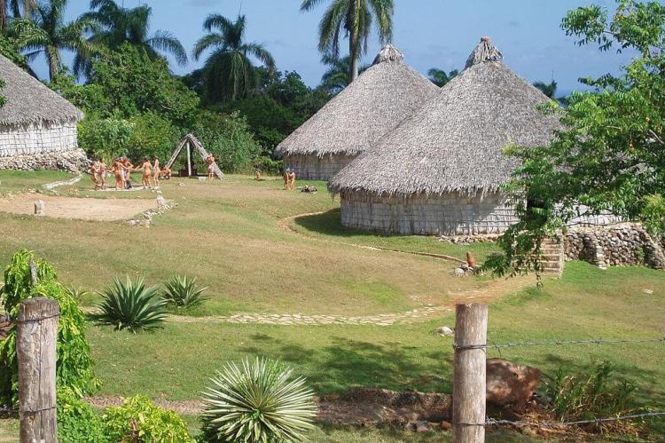 Reconstruction of Taino village, Cuba