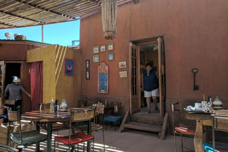Restaurant courtyard in San Pedro de Atacama, Chile