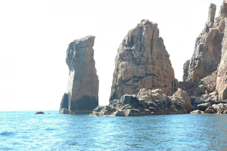 Pillars of stone, rocky islets, Sea of Cortez, Mexico