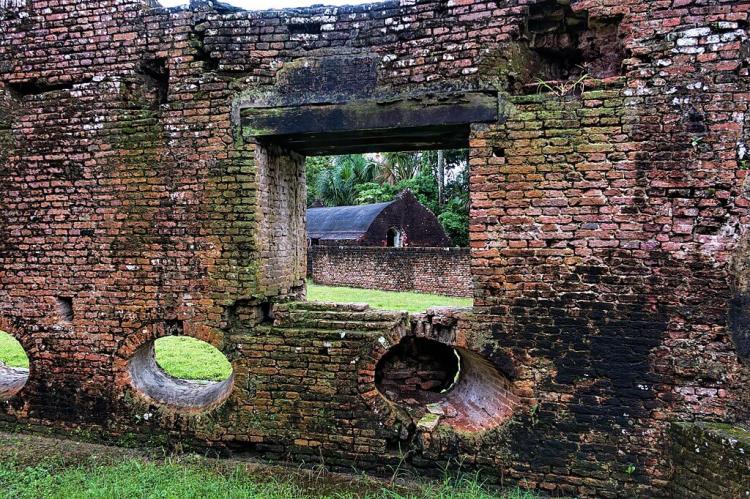 View from inside the ruins of Fort Zeelandia, Fort Island, Guyana