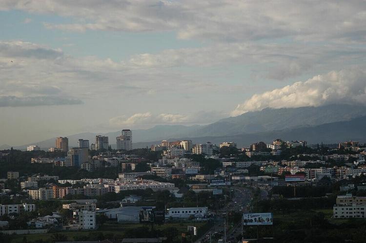 Cordillera Septentrional provides a backdrop to Santiago City, Dominican Republic