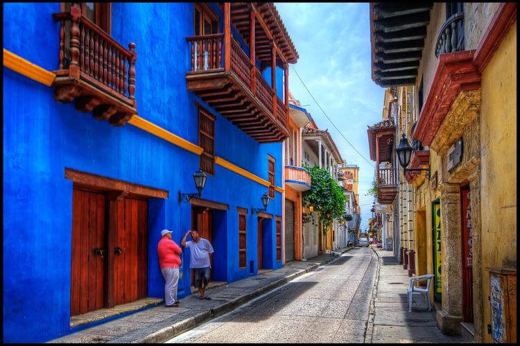 Street view, Old Town Cartagena, Colombia