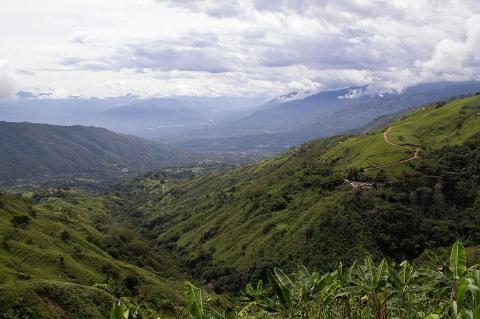 Panorama of Cauca River vallery, Colombia