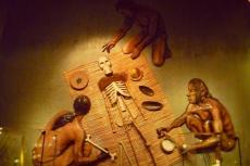 Representation of a Chinchorro mummification in the Archaeological and Anthropological Museum of San Miguel de Azapa, Arica, Chile