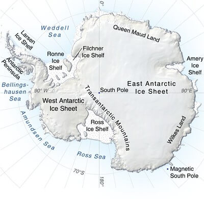 Topographic map Antarctica