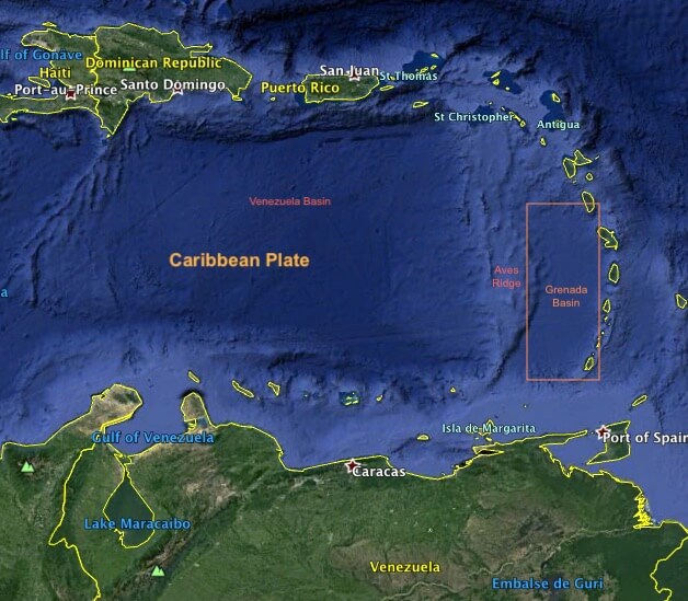 Antilles / Grenada Basin map