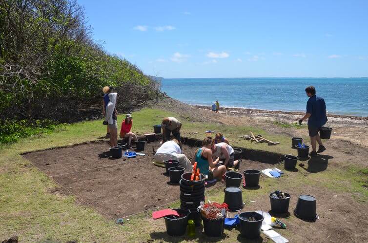 Archaeological dig in the Caribbean