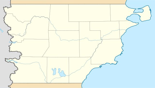 Map of Chubut Province in Argentina, Valdes Peninsula in upper right
