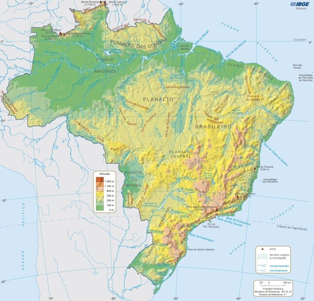 Landform map of Brazil