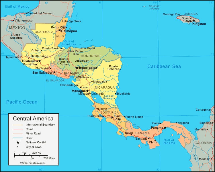 Central America map