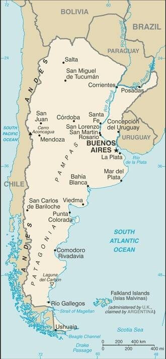 CIA map of Argentina
