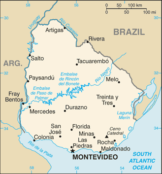 CIA map of Uruguay