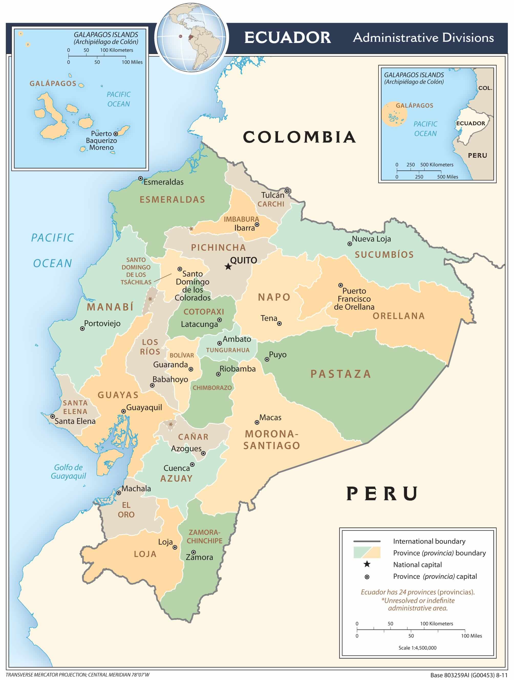 Ecuador administrative map