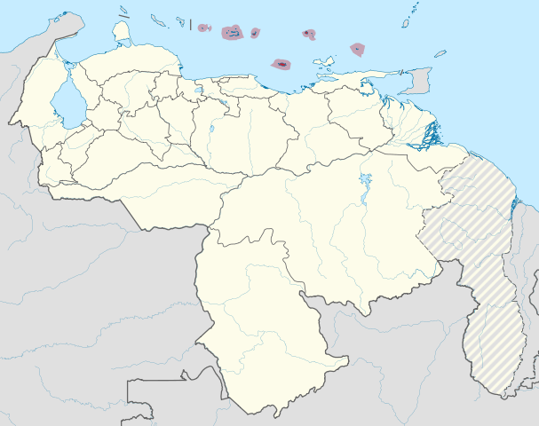 Map depicting the Federal Dependencies of Venezuela