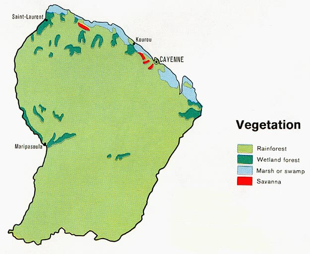 Vegetation map of French Guiana