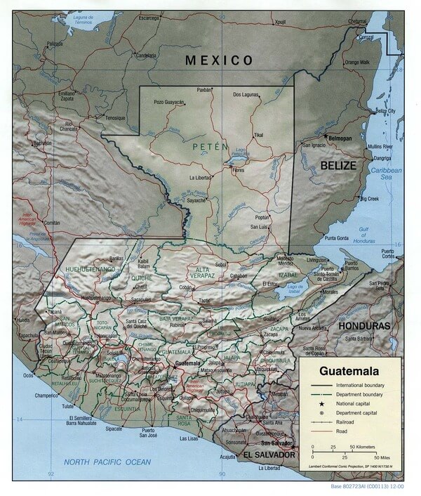 Guatemala relief map