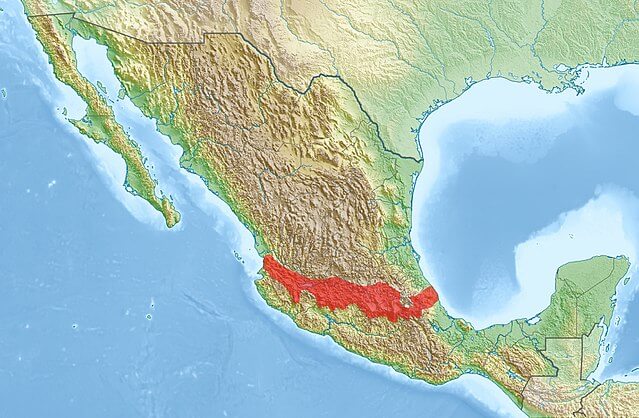 Location of Trans-Mexican Volcanic Belt in Mexico