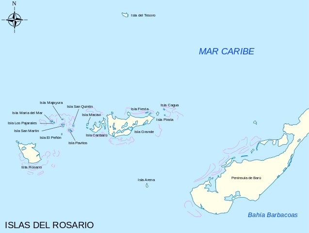 Map of the Rosario Islands