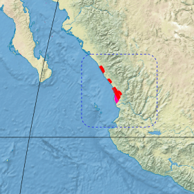 Map depicting the location of the Marismas Nacionales–San Blas mangroves (in red)