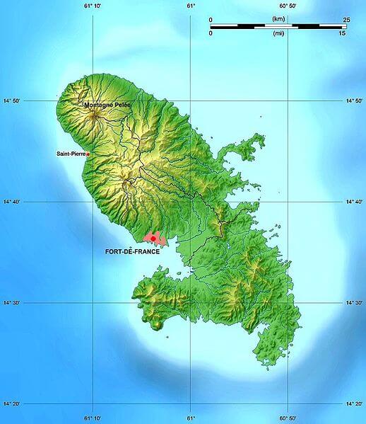 Martinique relief location map