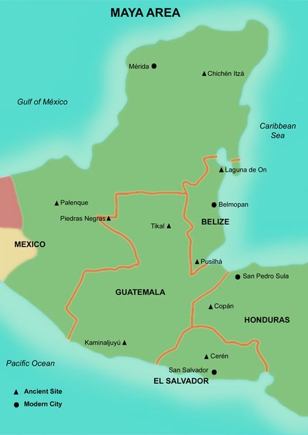 Maya area map