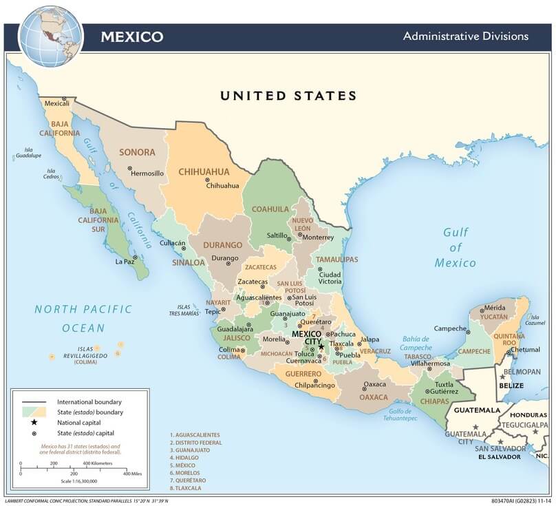 Mexico administrative map