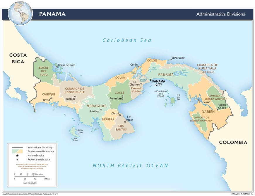 Panama administrative map