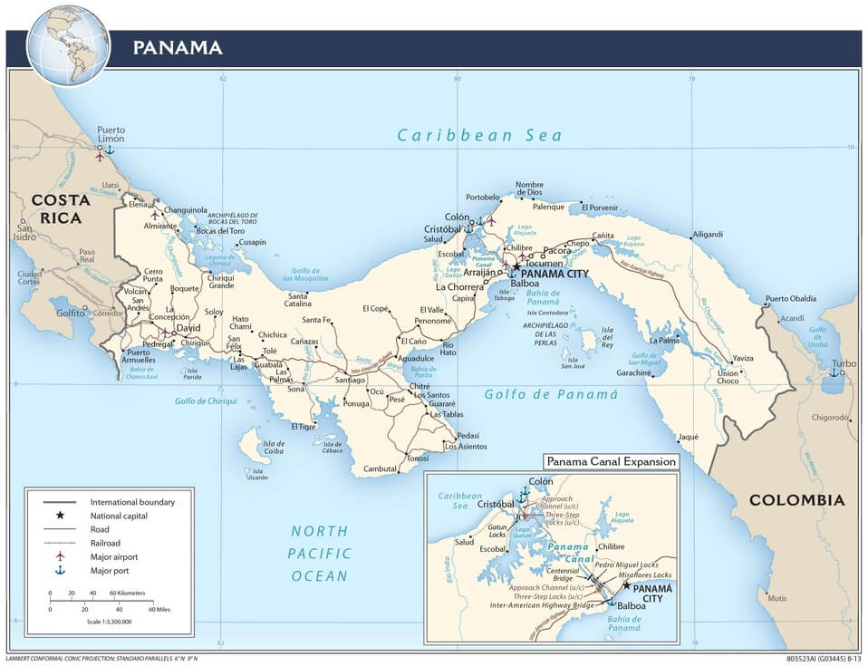 Panama transportation map