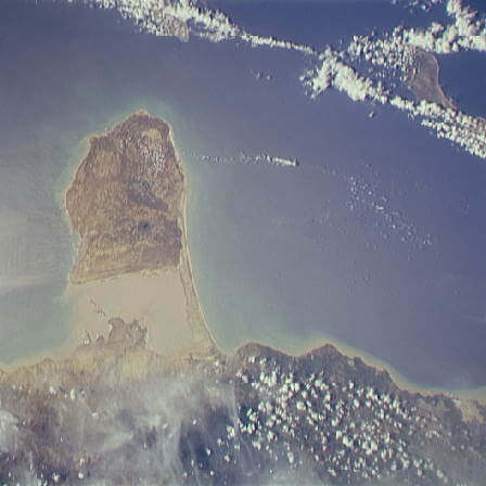 Satellite image of the Médanos isthmus and the Paraguaná Peninsula, Venezuela