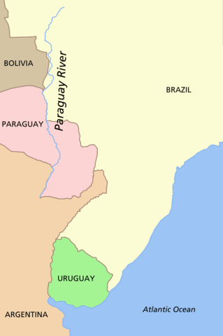 Location map of the Paraguay River