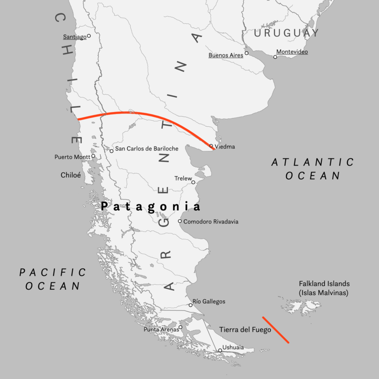 Map of the Patagonia Region