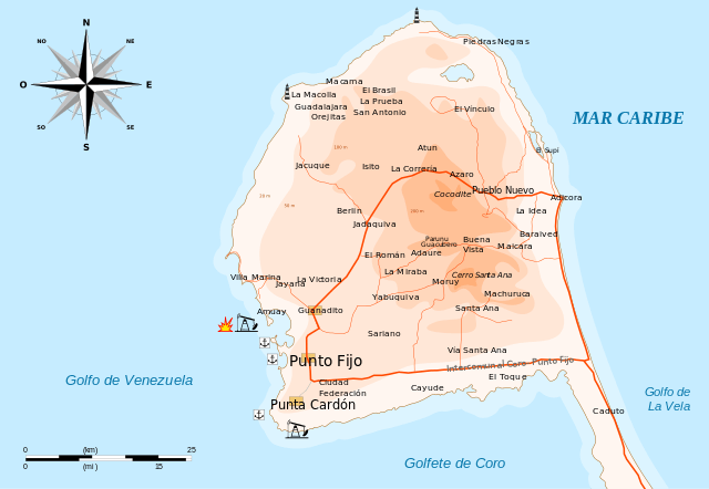 Map of Paraguaná Peninsula