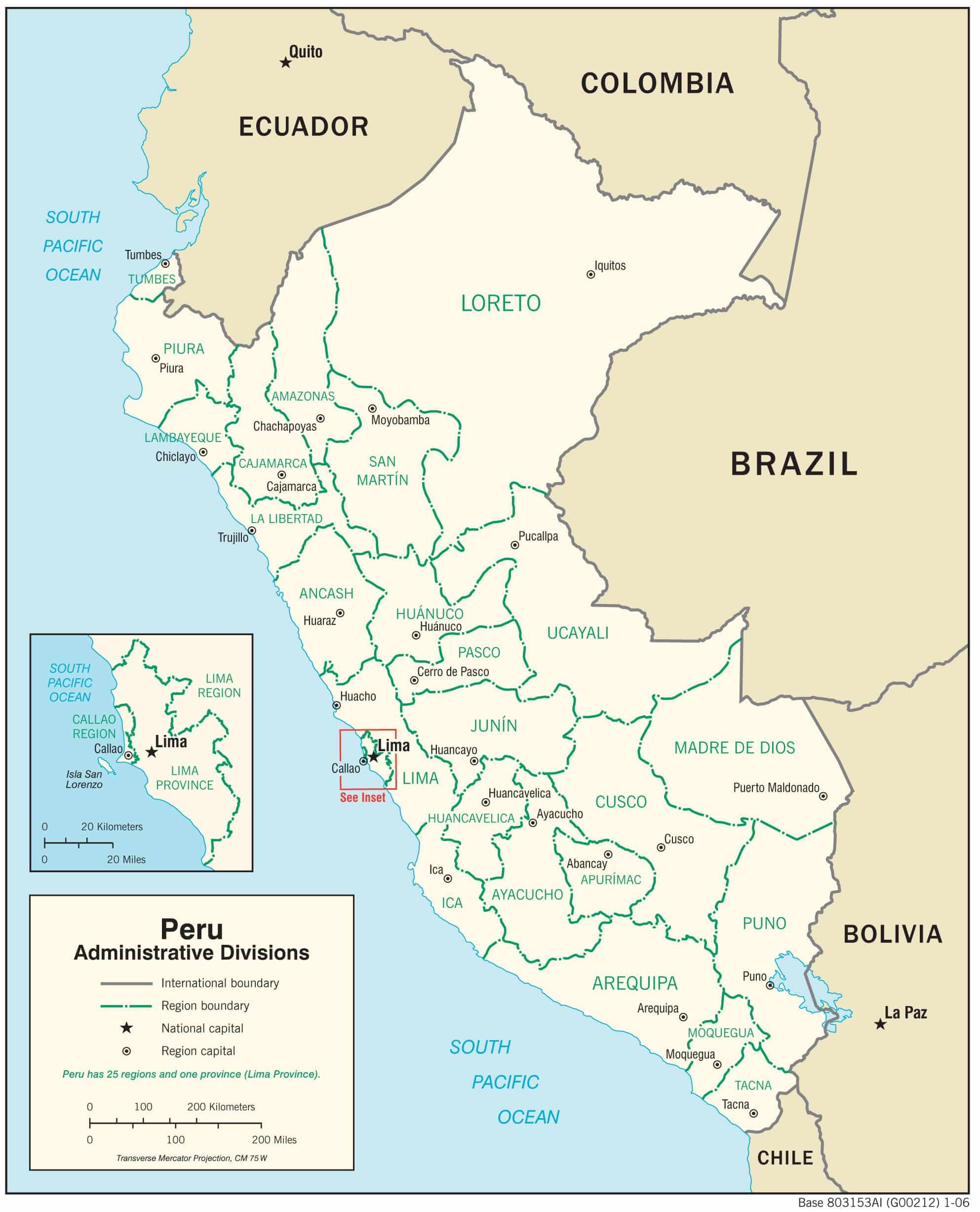 Peru administrative map