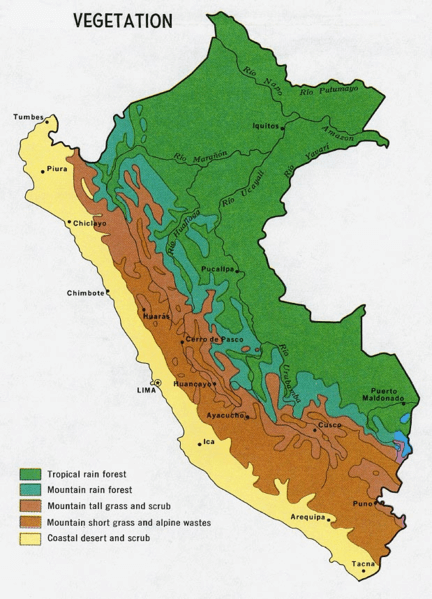 Vegetation map of Peru